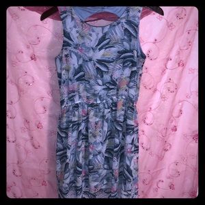 H&M Size 14Y - Blue Tropical Print High Low Dress
